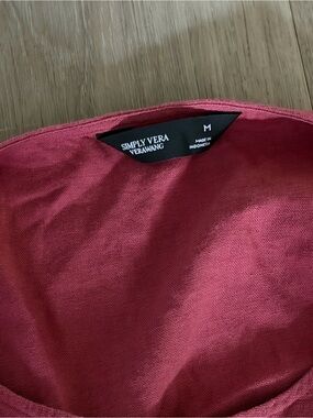 Simply Vera Vera Wang Raspberry Pink Linen-Blend Shell